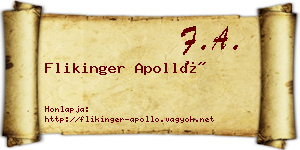 Flikinger Apolló névjegykártya